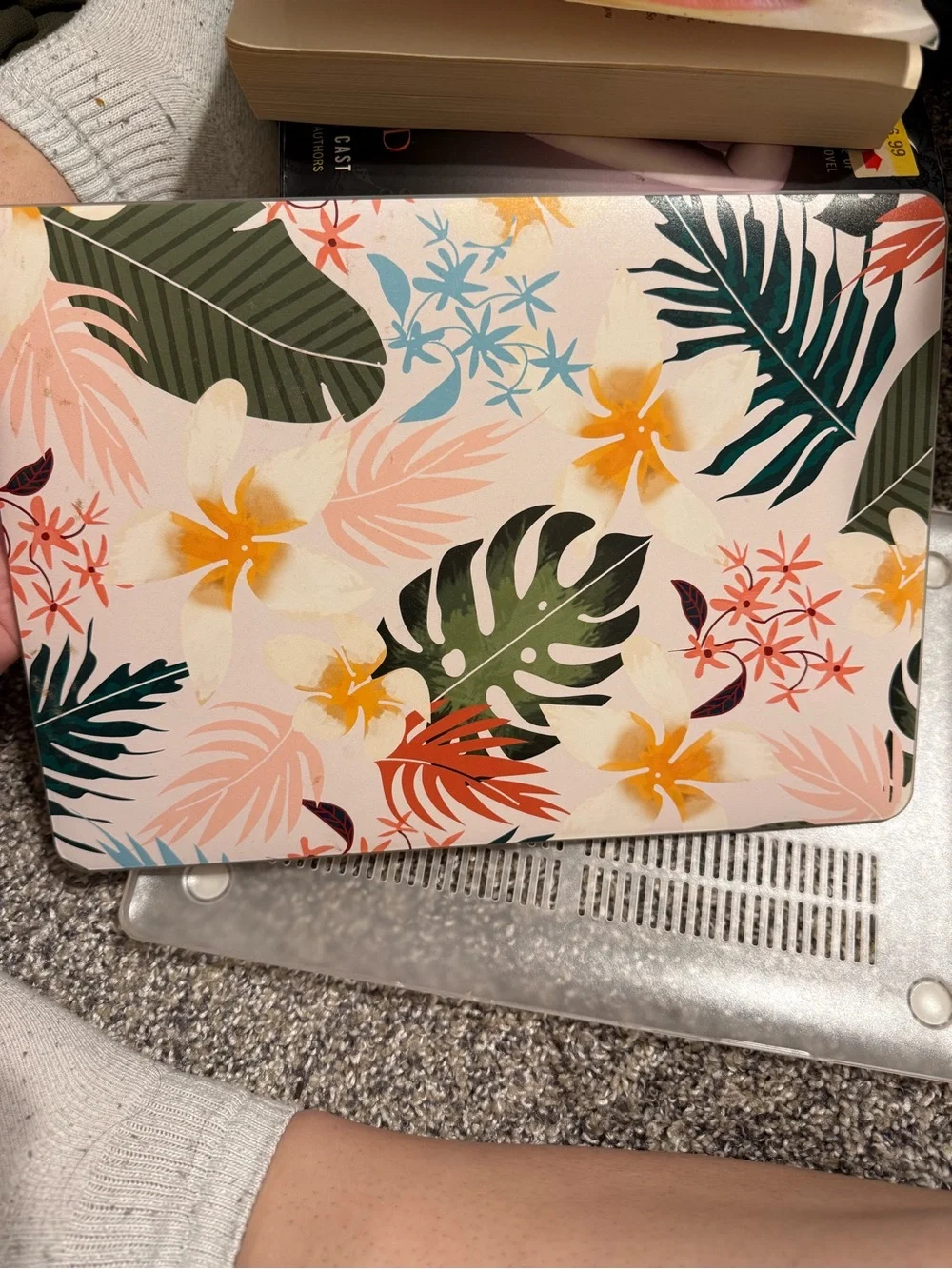 Casetify 13 inch MacBook Pro Tropical Floral Laptop Skin in Pink, Green & Yellow